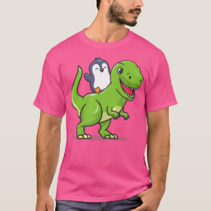 T-shirt Cute Kawai Enfants Dinosaur Lover Penguin