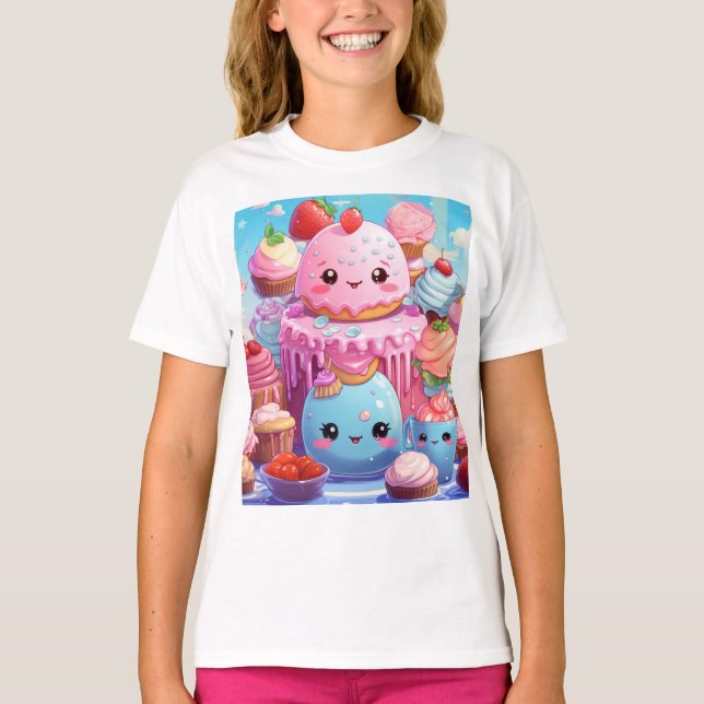 T-shirt Cute Kawaii. (Devant)