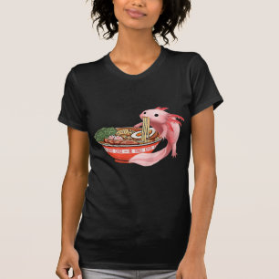 T-shirt Cute Kawaii Anime Axolotl Japonais Ramen nouilles