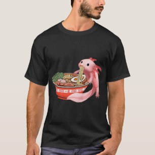 T-shirt Cute Kawaii Anime Axolotl Japonais Ramen nouilles 