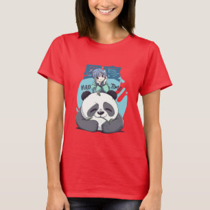 T-shirt Cute Kawaii Anime Girl Panda Nap Time