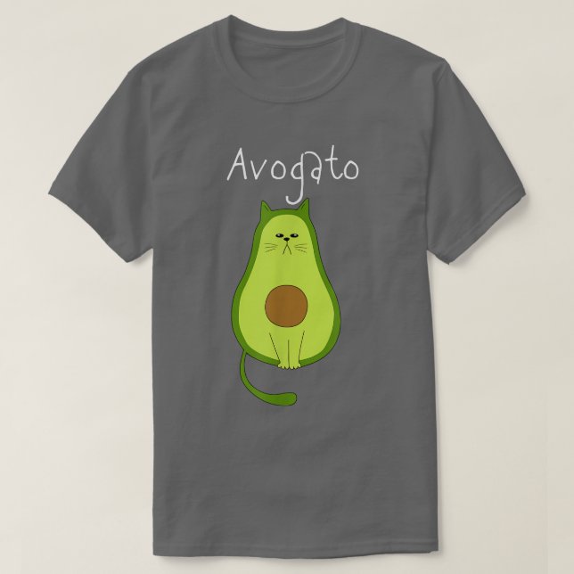 T-shirt Cute Kawaii Avocado Kitty Avogato (Design devant)