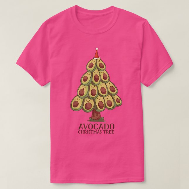 T-shirt Cute Kawaii Avocado Tree Christmas Tree Avocado (Design devant)
