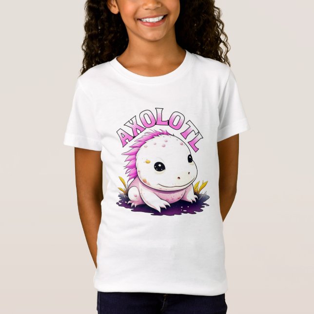 T-Shirt Cute Kawaii Axolotl (Devant)