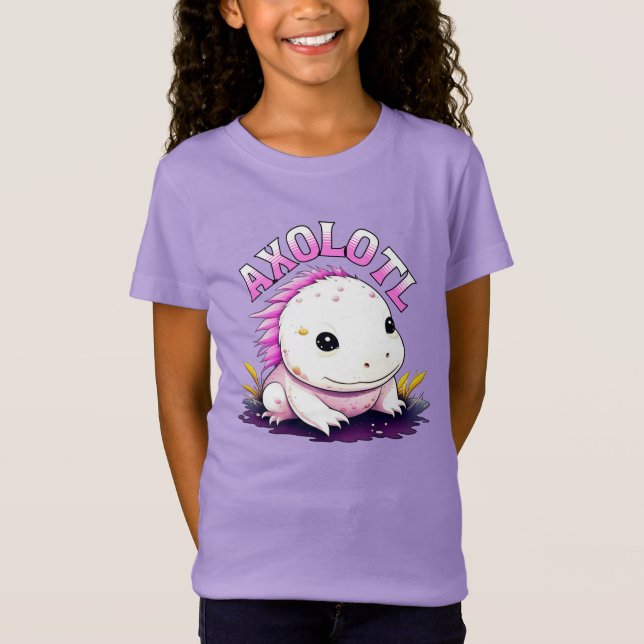 T-Shirt Cute Kawaii Axolotl (Devant)