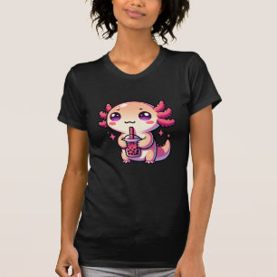 T-shirt Cute Kawaii Axolotl avec thé à bulle