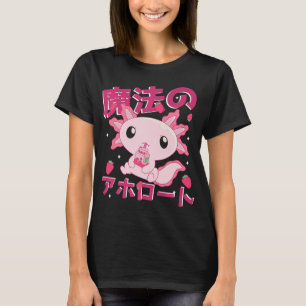 T-shirt Cute Kawaii Axolotl Lait de fraise Shake Japonais