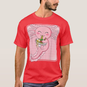T-shirt Cute Kawaii Axolotl Ramen nouilles Anime Japonais 