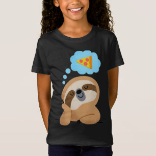 T-Shirt Cute Kawaii Baby Sloth Rêver De Pizza