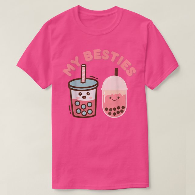 T-shirt Cute Kawaii Bestie Boba Boire Buble Lait Thé Aest (Design devant)