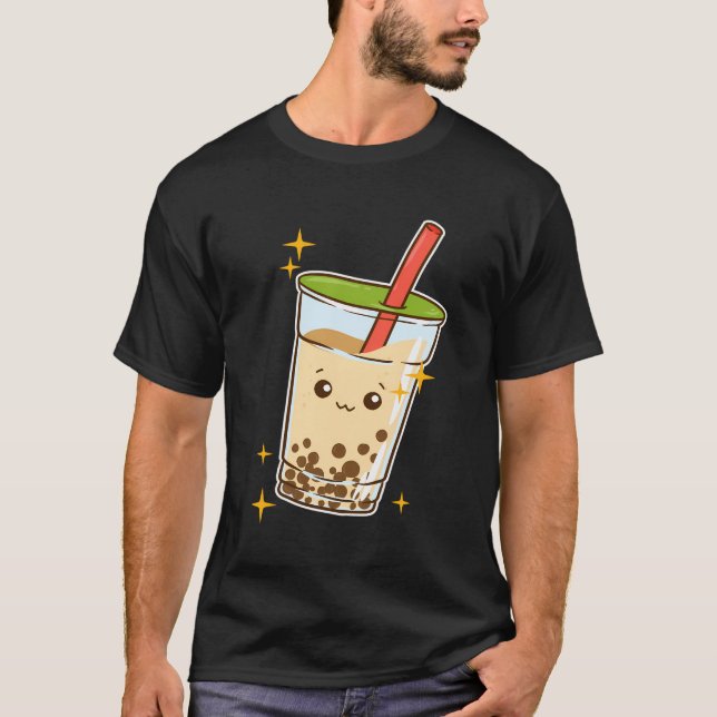 T-shirt Cute Kawaii Buble Tea Boba Lover Milk Tea Tapioca (Devant)