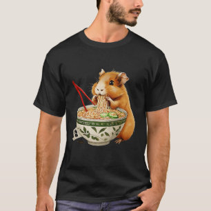 T-shirt Cute Kawaii Capybara Manger Japonais Ramen nouille