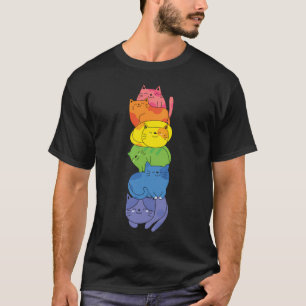 T-shirt Cute Kawaii Chat Kitten animal empilé Kawaii Lovin
