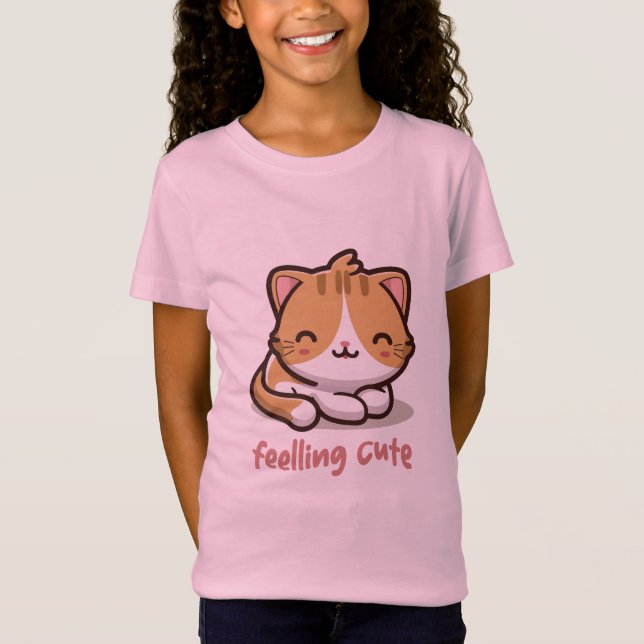 T-Shirt Cute Kawaii Chat Se Sent Mignonne (Devant)