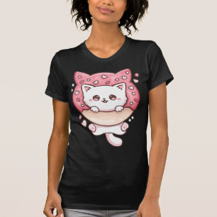 T-shirt Cute Kawaii Chats Donut Anime Lover Otaku Fun Chat