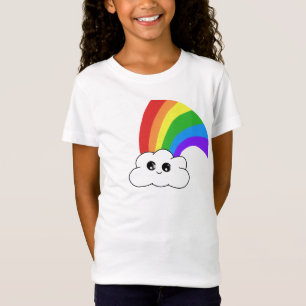 T-Shirt Cute Kawaii Cloud Arc-en-ciel