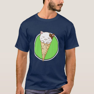 T-shirt Cute Kawaii Crème glacée Chat