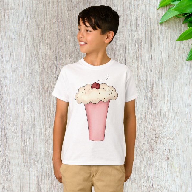 T-shirt Cute Kawaii Cupcake Milkshake avec cerise (Créateur téléchargé)