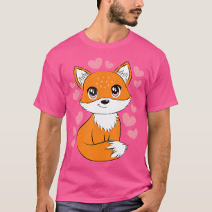 T-shirt Cute Kawaii Fox Amoureux des animaux