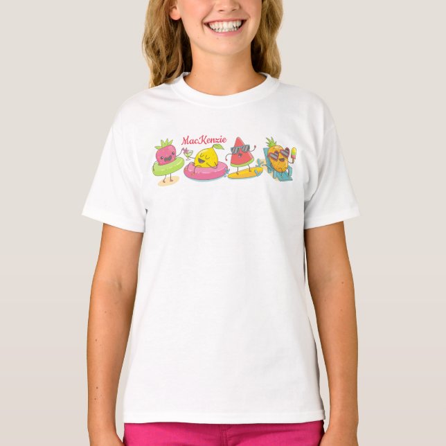 T-shirt Cute Kawaii Fruit d'été (Devant)