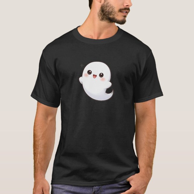 T-shirt Cute Kawaii Ghost Floating – Adorable Cartoon  (Devant)