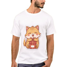 Cute Kawaii Ginger Cat Hugging Gift Box ✨🎁