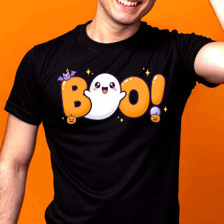 T-shirt Cute Kawaii Halloween "BOO !" Fantôme