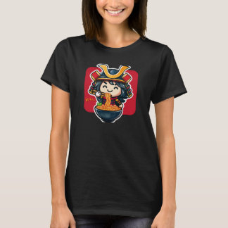 T-shirt Cute kawaii japan samouraï mangeant ramen ou nouil