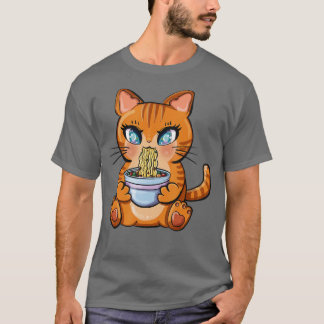 T-shirt Cute Kawaii Japonais Anime Chat Ramen Cadeau
