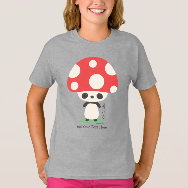 T-shirt Cute Kawaii japonais Kinoko Champhroom Panda (Devant)