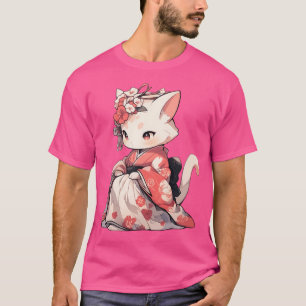 T-shirt Cute Kawaii Japonais Maiko Chat