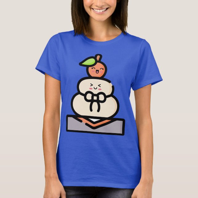 T-shirt Cute Kawaii Kagami Mochi (Devant)