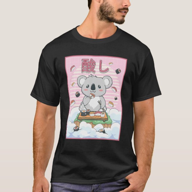 T-shirt Cute Kawaii Koala Oear Sushi (Devant)