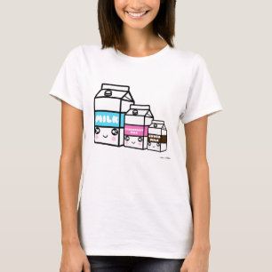 T-shirt Cute Kawaii Milk Trio Sweet Dairy Japan Yum Foody