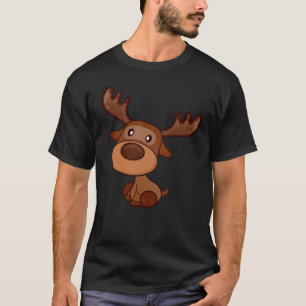 T-shirt Cute Kawaii Moose Elk Deer Funny Alaska Moose