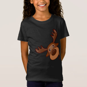 T-Shirt Cute Kawaii Moose Elk Deer Funny Alaska Moose