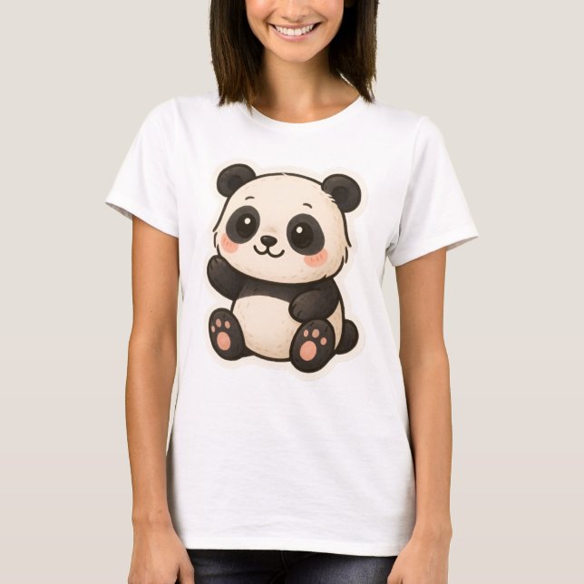 T-shirt Cute Kawaii Panda (Devant)