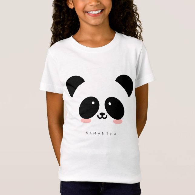 T-Shirt Cute Kawaii Panda | Add Your Name (Devant)