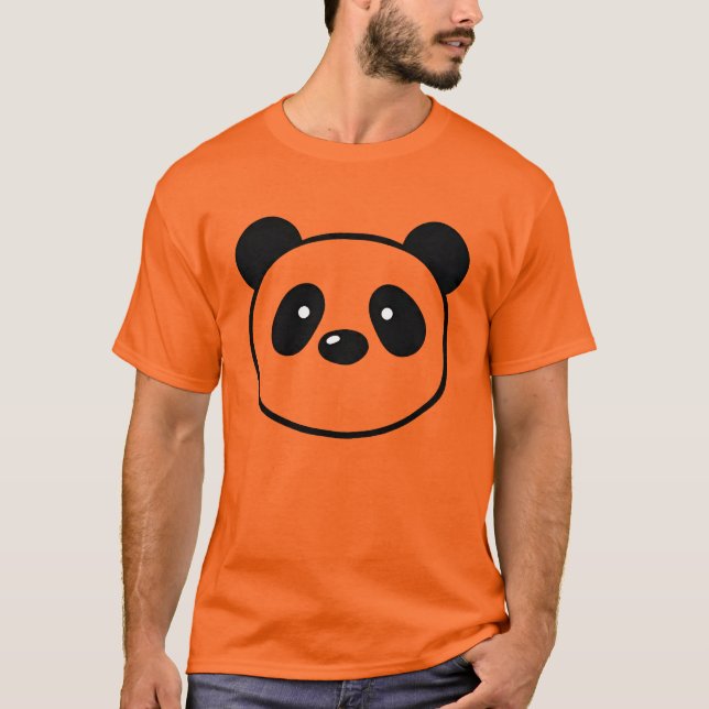 T-shirt Cute Kawaii Panda Bear Face Minimalist (Devant)