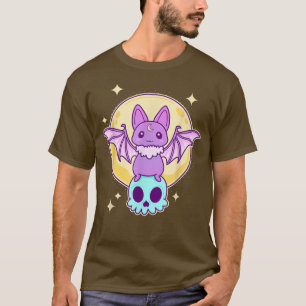 T-shirt Cute Kawaii Pastel Goth Chat Déplaisante Skeleton 