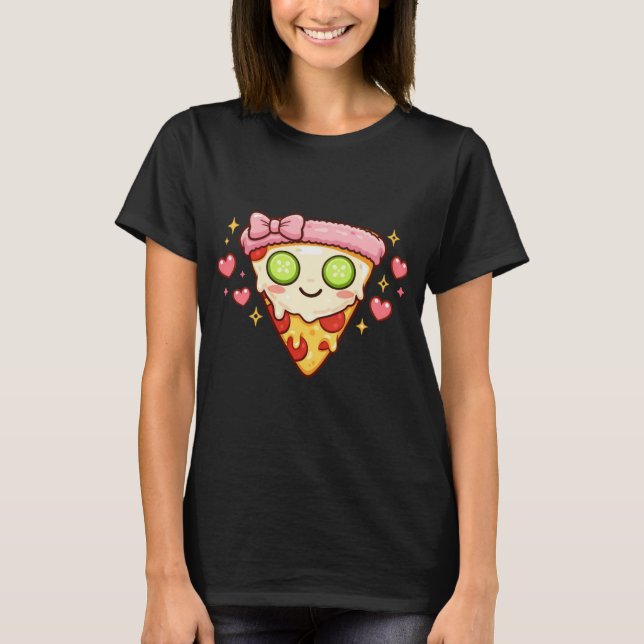 T-shirt Cute Kawaii Pizza Self Care Spa Day | Girly Retro  (Devant)