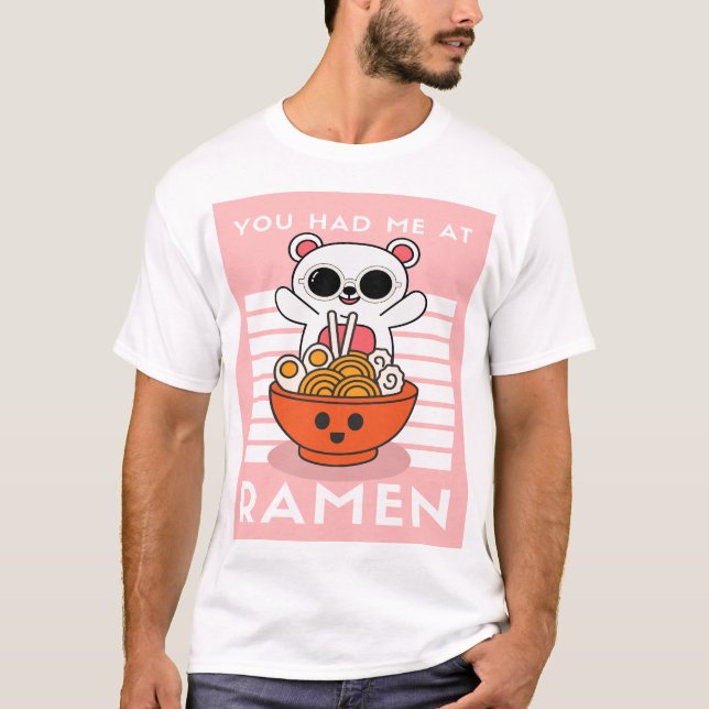 T-shirt Cute Kawaii Ramen (Devant)
