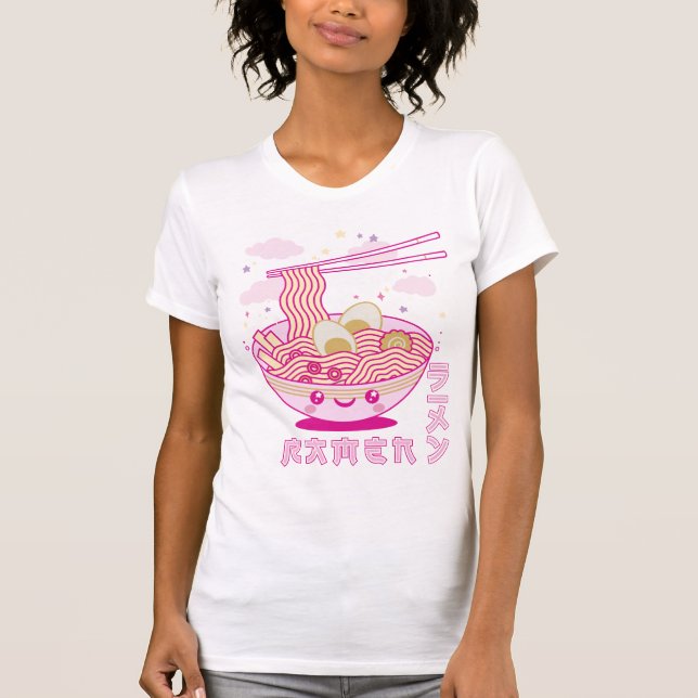 T-shirt Cute Kawaii Ramen Anime nouilles Ramen Filles, Ado (Devant)