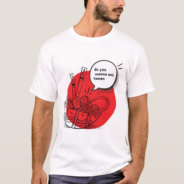 T-shirt Cute Kawaii Ramen - Funny Japanese Food  (Devant)