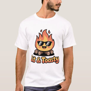 T-shirt Cute Kawaii Randonnée de feu de camp été Orange