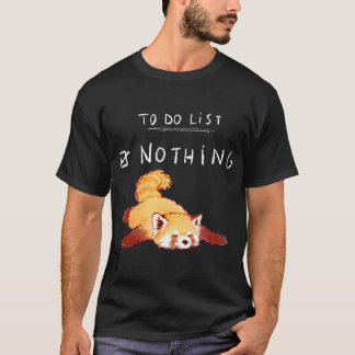 T-shirt Cute Kawaii Red Panda Lazy Fatigué Fatigué Chillin