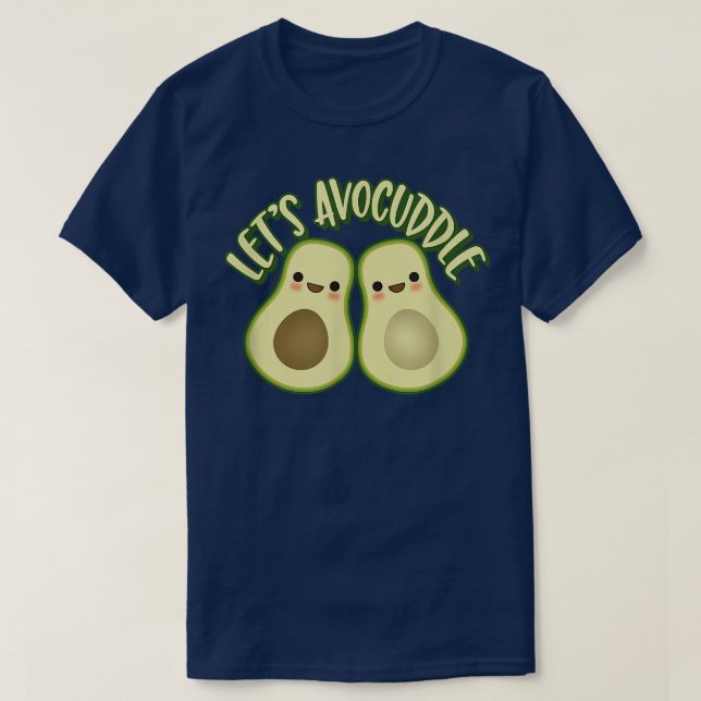 T-shirt Cute Kawaii Style Avocado Couple Cadeau Cadeau Let (Design devant)