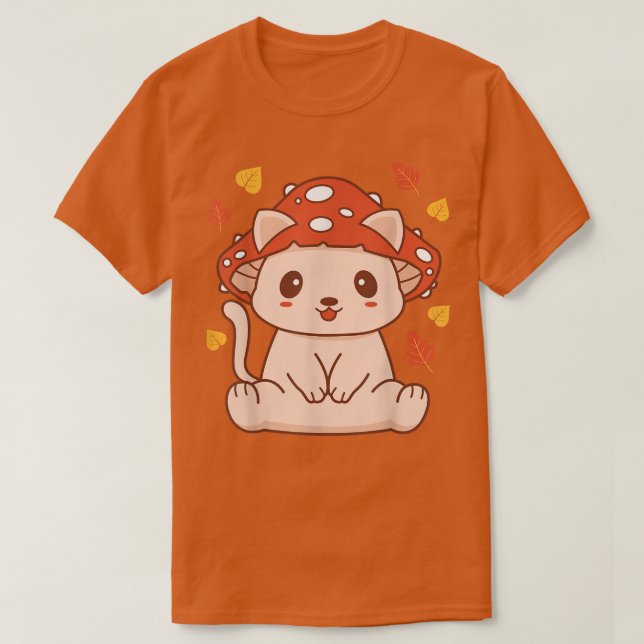T-shirt Cute Kawaii Toadstool Chat - Kit de champignon est (Design devant)