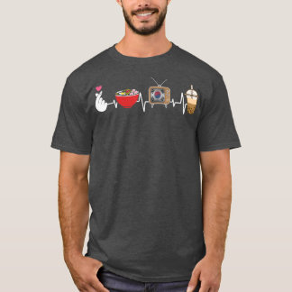 T-shirt Cute Kawii K-pop Ramen Boba Tea K-Drama Lover -Fin