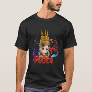 T-shirt Cute Khmer Li'l Apsara Paix Et Amour P Cambodgien